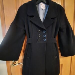 Women's Black Double-Breasted Coat